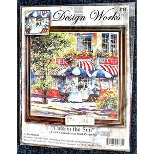 Design Works Cafe in the Sun Counted Cross Stitch Kit #2766 Brand New 14X14
